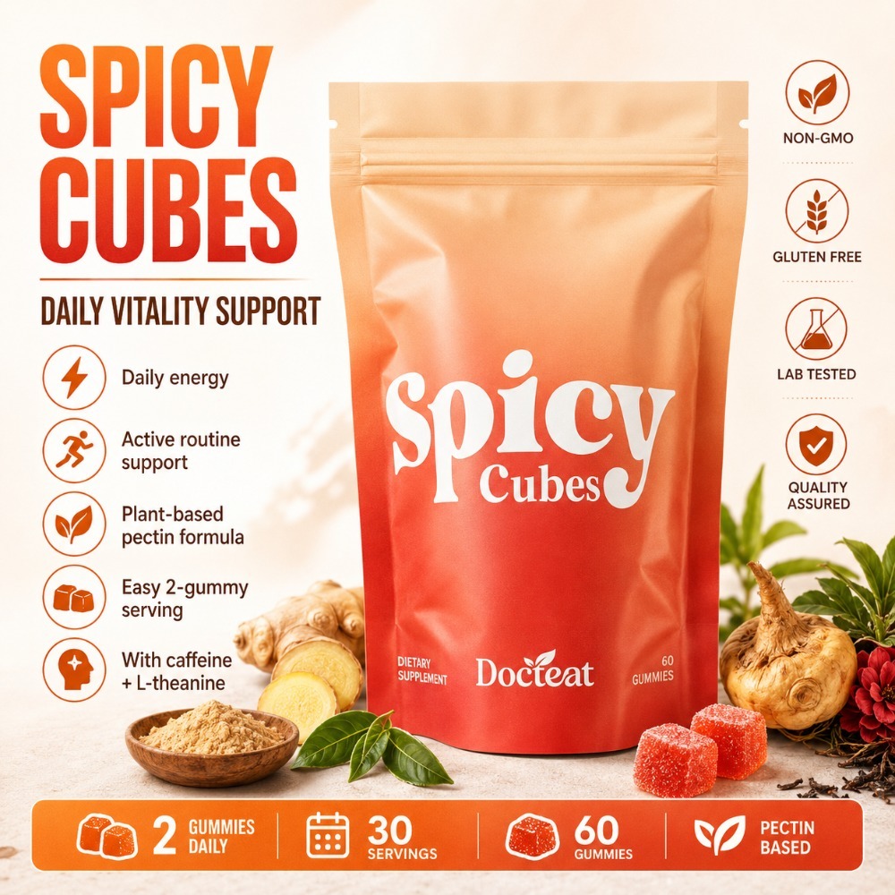 Docteat Spicy Cubes Gummies 60 - Wellness Herbal Tea Blends recension och pris