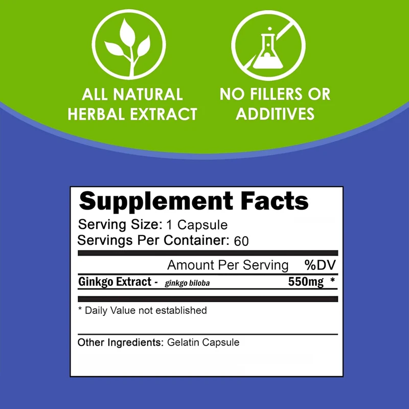 Nutritional Ginkgo Biloba 550m - Ginkgo Biloba Extract recension och pris